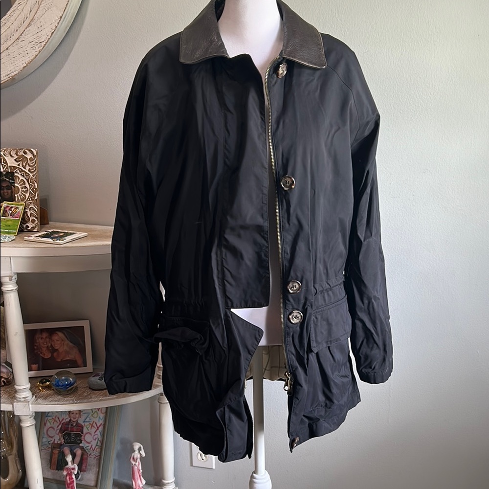 [Loro Piana] Black Jacket Olympic 1992 Plaid Lining - Size Large